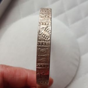 Vintage zodiac stamped metal bracelet/bangle